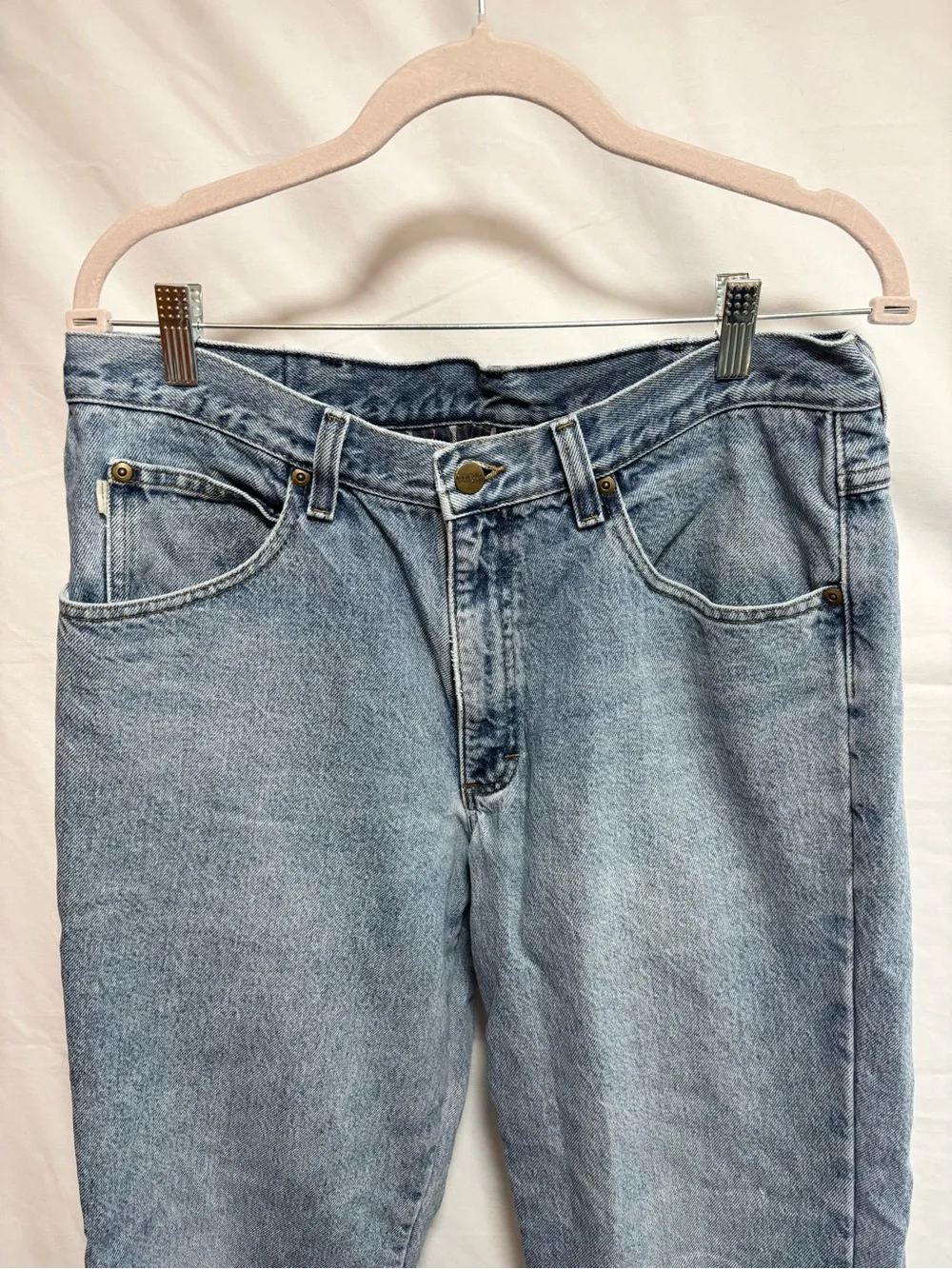 L.L. Bean Light Blue plaid flannel lined Straight Jeans